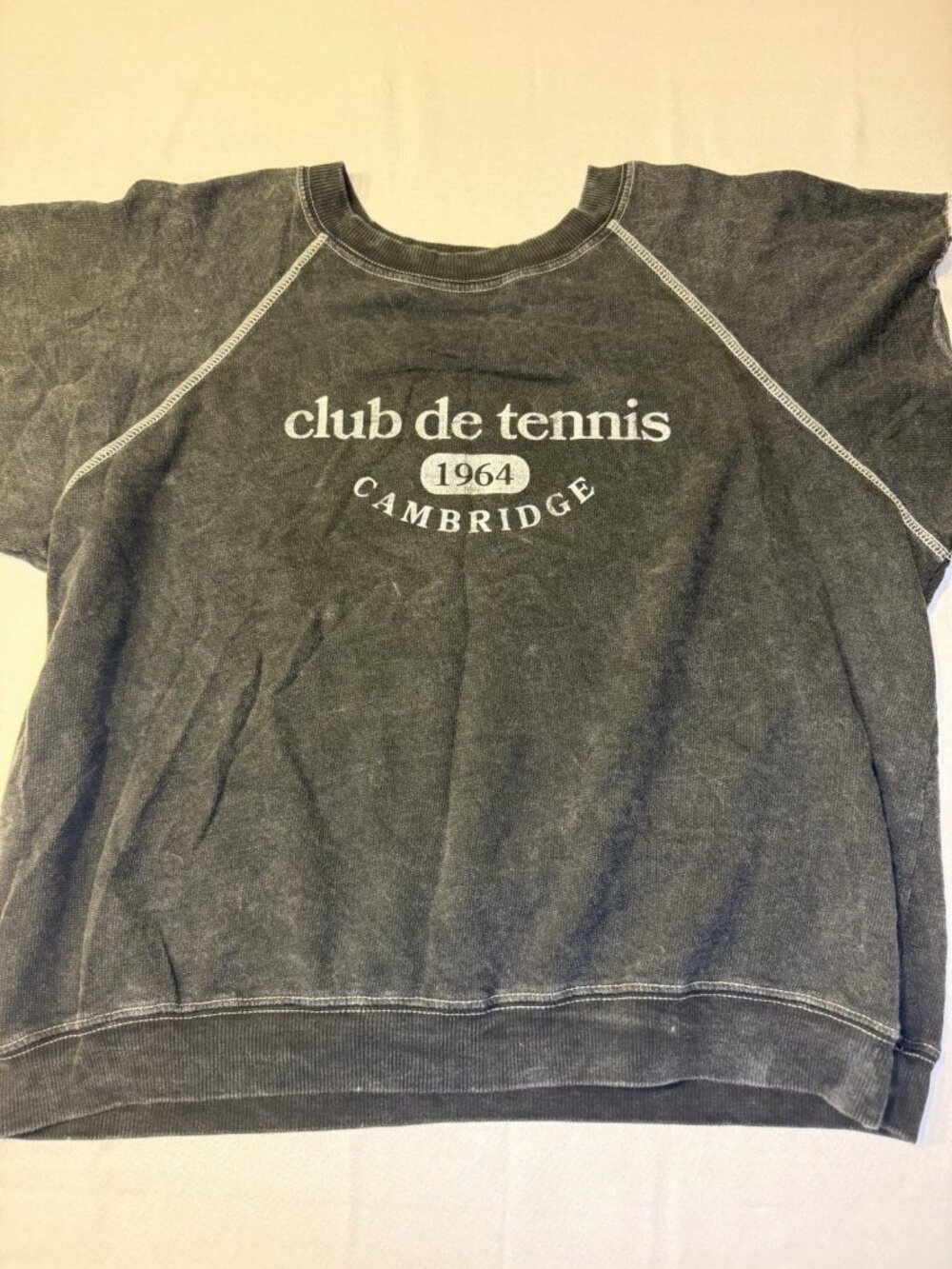 Girl Dangerous Grey T Shirt With White Lettering Distressed Sleeves Size M